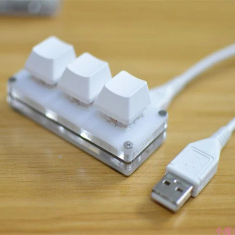 Mini 3-key Programming Macro Keypad Mechanical Keyboard With 1.5m