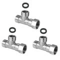 Three Pieces 304 Stainless Steel T Shaped Union Tee Fittings For