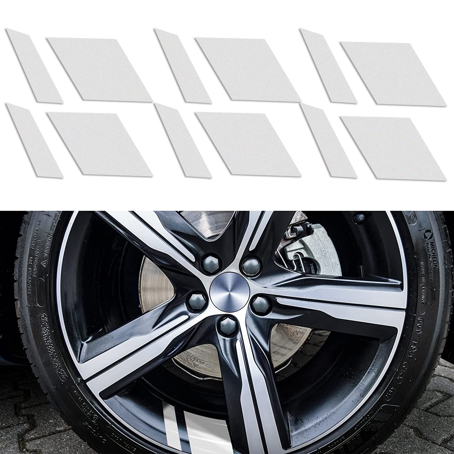 12Pcs Reflective Car Wheel Rim Vinyl Stripe Stickers Accessories For