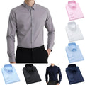Men's Long Sleeve Solid Shirt Polyester Wrinkle Resistant Medium