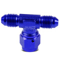 3An An-3 Male On Run Female Center Port Flare Blue Anodized Tee
