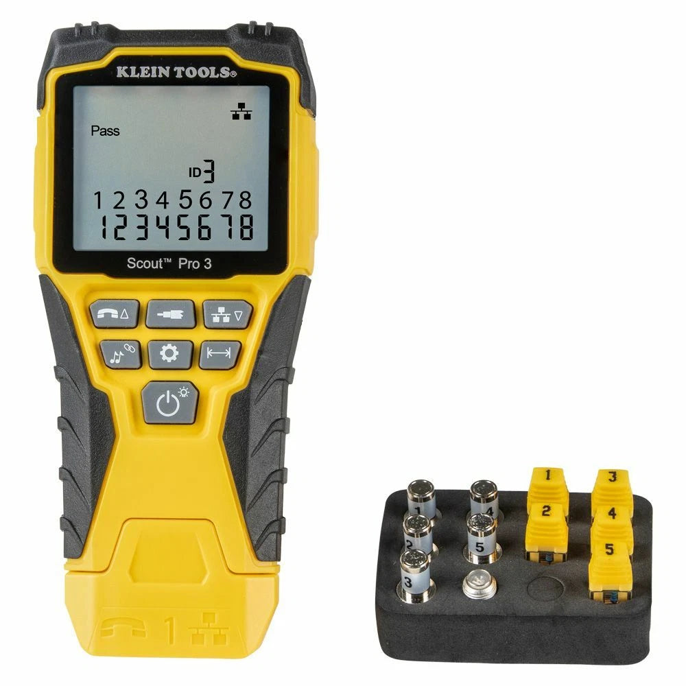 Klein Vdv501851 Cable Tester Kit W/scout Pro 3 Tester, Remotes,