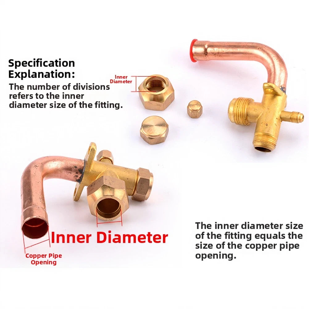 Brass 3 Way Valve For Ac Systems Compatible With Split Indoor Outdoor