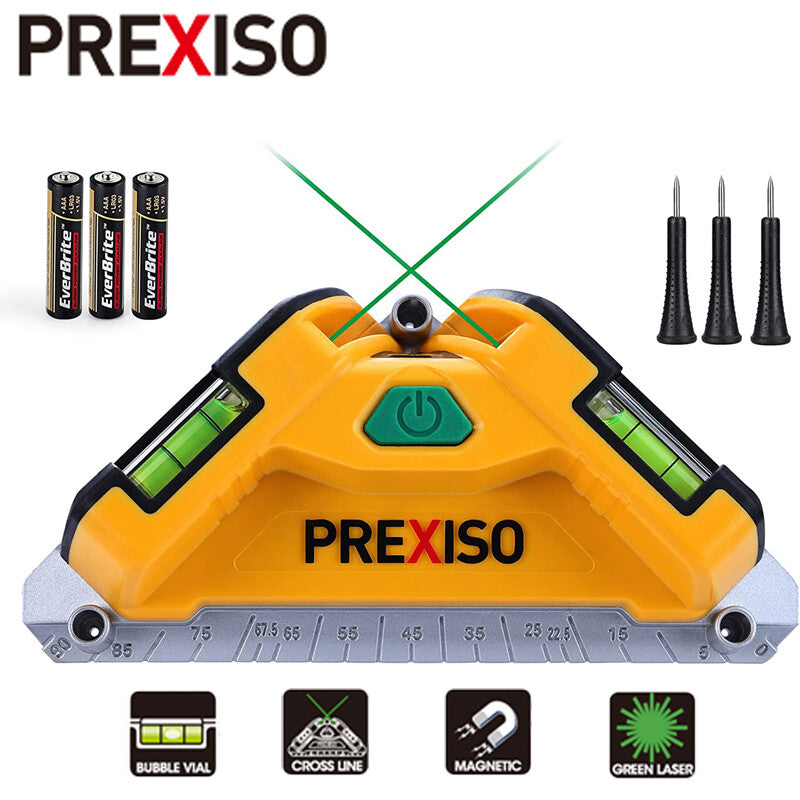 PREXISO 65Ft Green Beam Square Laser Level by PREXISO