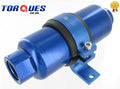 AN -12 (JIC -12 ORB-12) Blue Anodised Billet Fuel Filter 30 Micron And