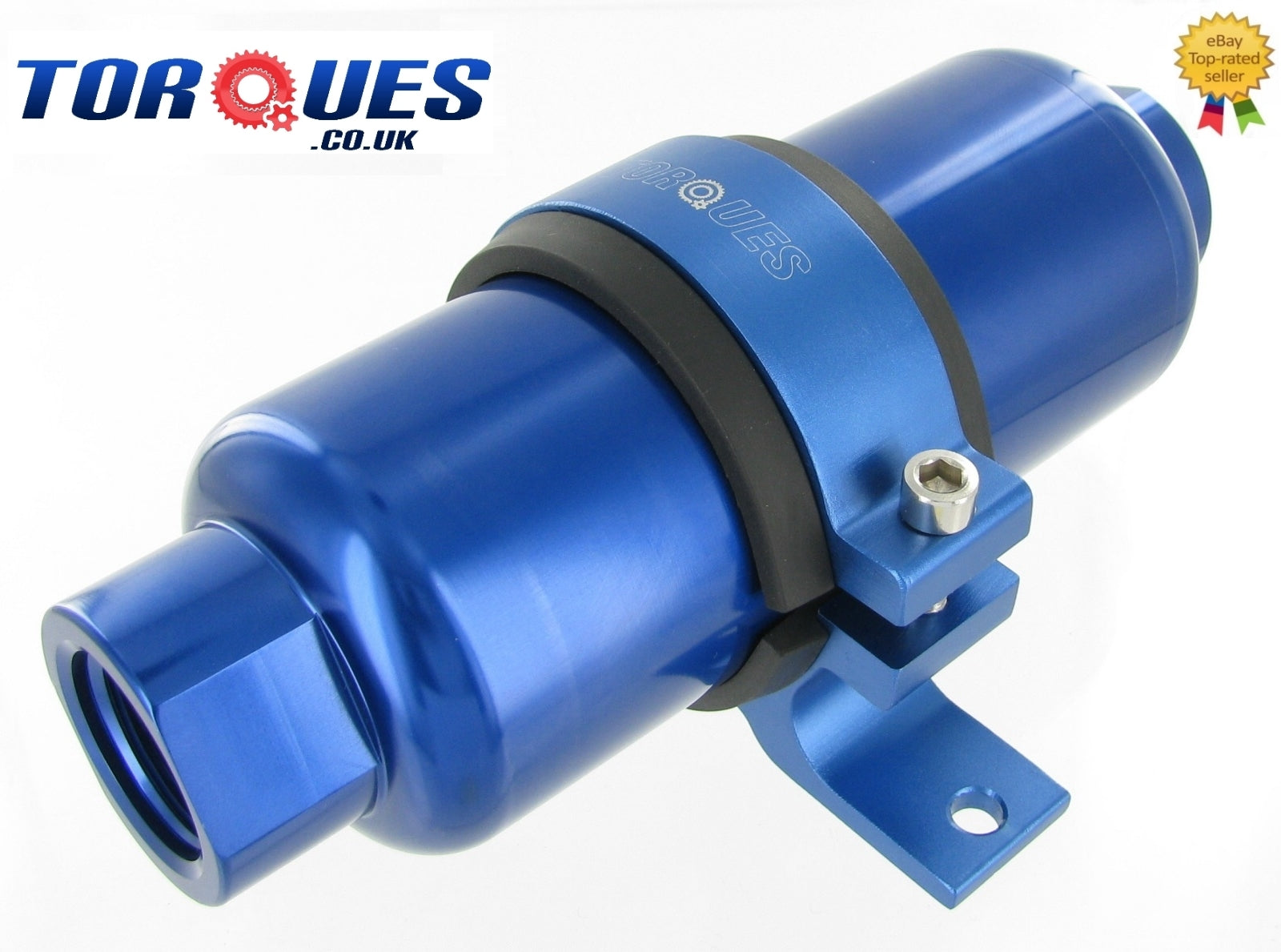 AN -12 (JIC -12 ORB-12) Blue Anodised Billet Fuel Filter 30 Micron And