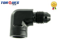 An -4 (an4) to 1/8" Npt Female 90 Degree Gauge Take Off Adapter Black