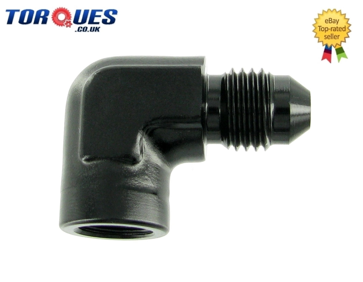 An -4 (an4) to 1/8" Npt Female 90 Degree Gauge Take Off Adapter Black