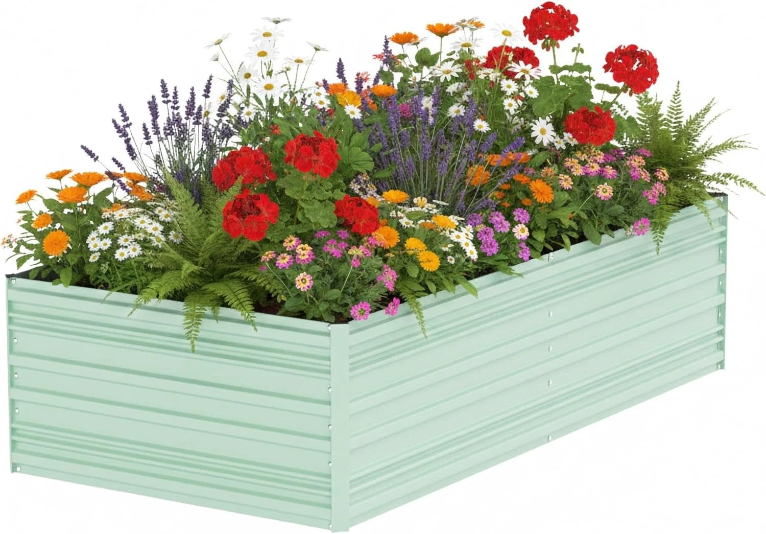 WORKPRO 7.5x4x2ft Outdoor Galvanized Raised Garden Bed Rust-Resistant Planter US