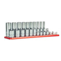 Capri Tools 1/4 in. Drive 6-Point Shallow/Deep Socket Set w/ Rail, SAE, 20-PieceOpens in a new windo