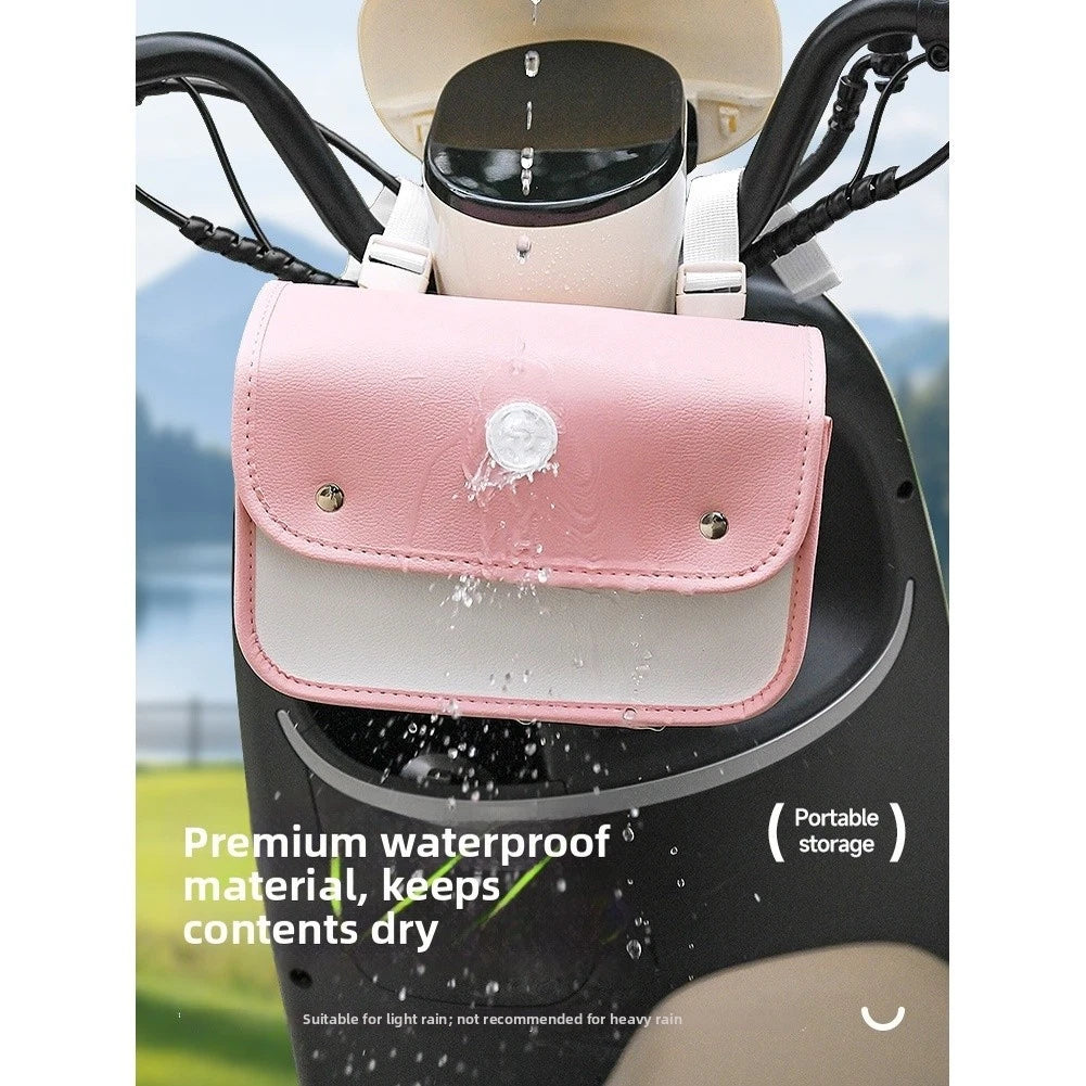 12l Waterproof Bike Handlebar Bag Made With Leather For E-bike