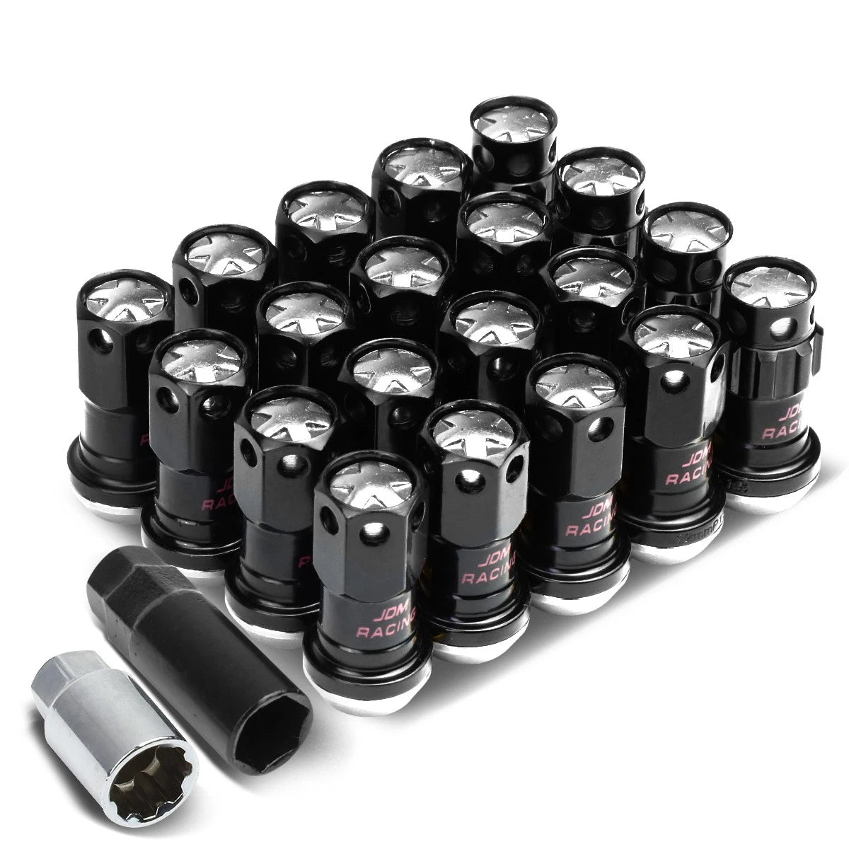 Aluminum Silver 16 Lug+4 Rim Lock Nuts+adapter | Built Supply Co