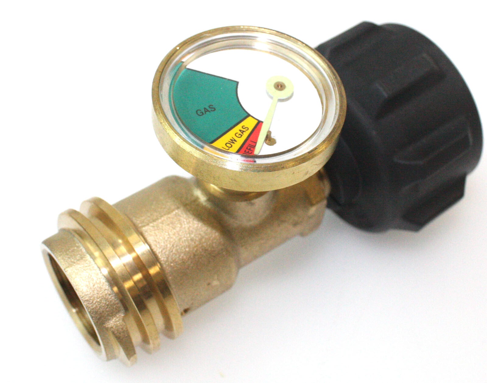 Propane Tank Brass Adapter W/ Pressure Meter Gauge 4 Master LP Gas Grill BBQ RV