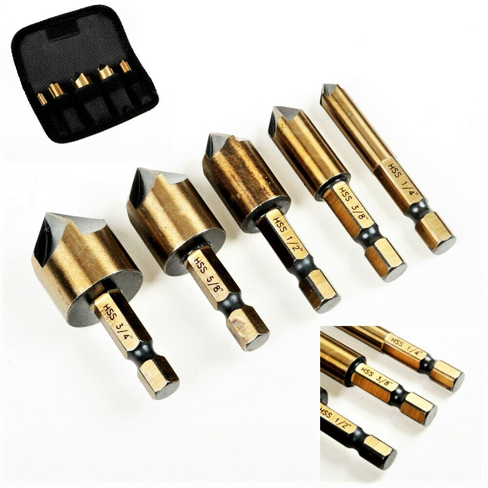 5pc ATE Pro Countersink Bit Set