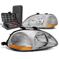 For 1996-1998 Honda Civic Pair Chrome/amber Signal | Built Supply Co