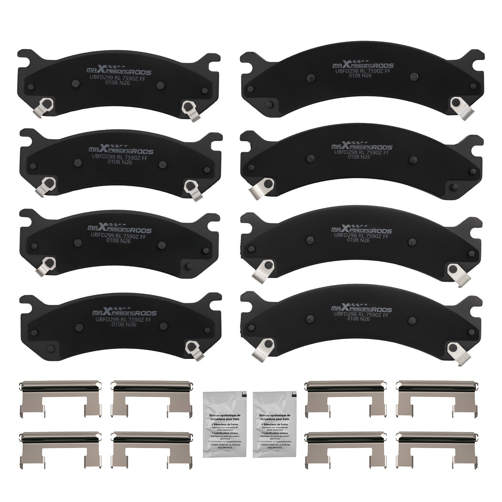 Listing8x Front Rear Brake Ceramic Pads for GMC Sierra 3500 HD
