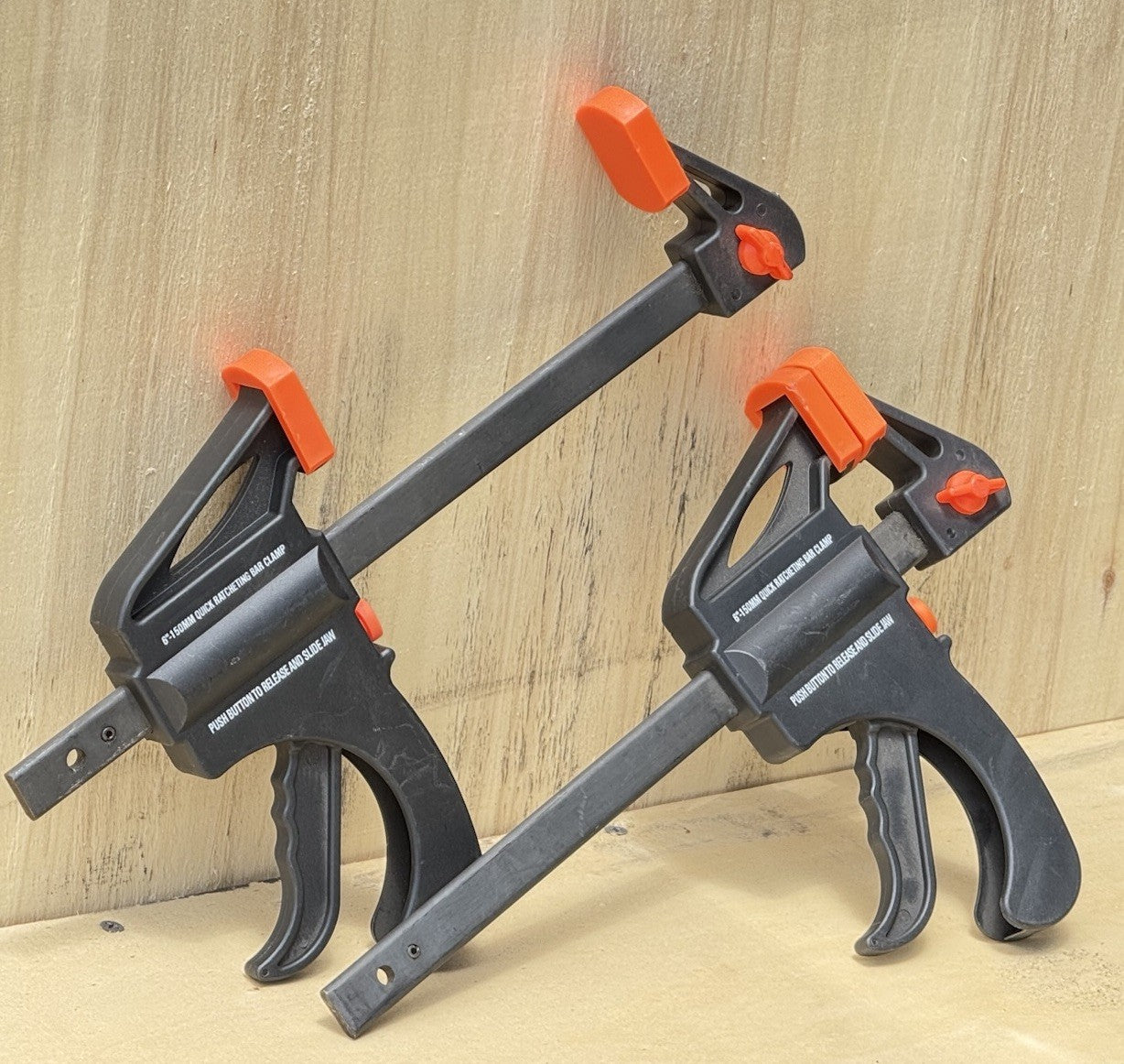2pk 6” Quick Ratchet Bar Clamp Slide Jaw Woodworking Wood Spreader Joint Clamps