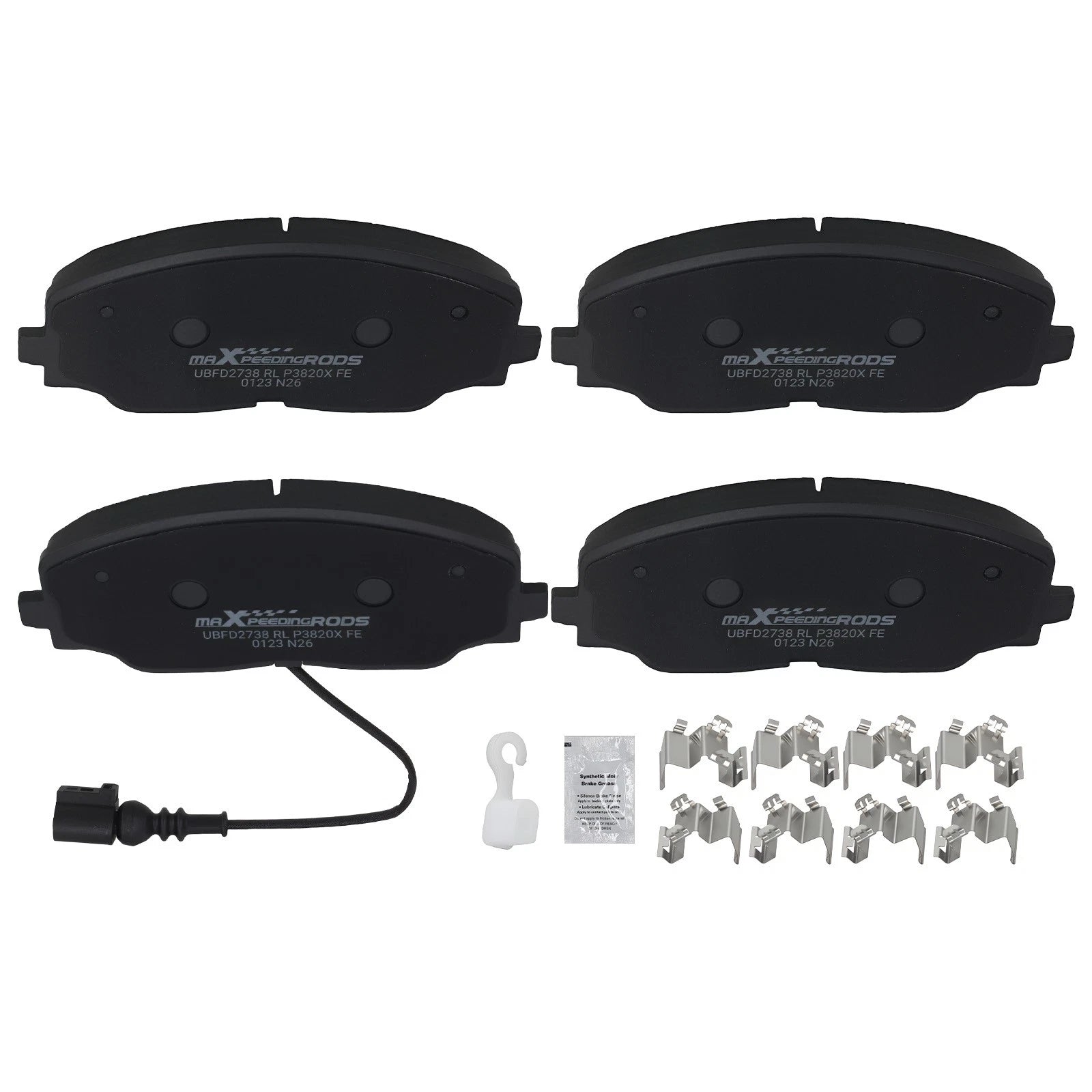 Front Left&amp;Right Brake Pads Kit for Volkswagen Atlas 2018-2025 w/ Hardwares