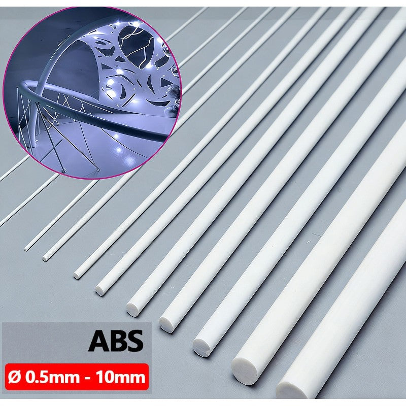 Ø0.5-10mm Solid Round ABS Plastic Rod Bar