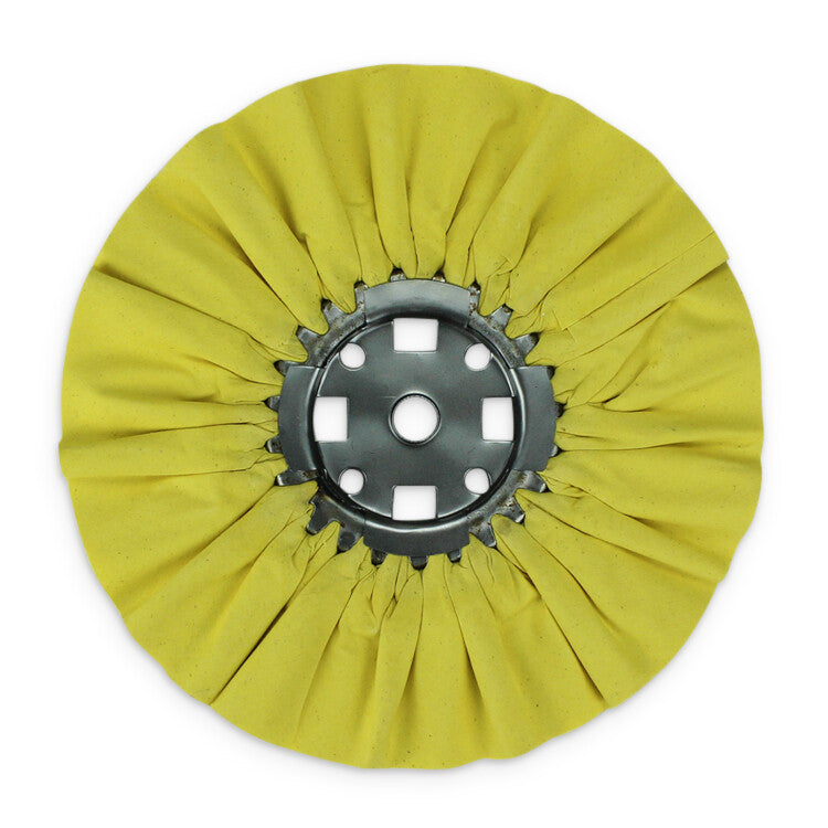 10" Yellow Mill Treated Airway Buffing Wheel 3" Center Plate X 5/8"