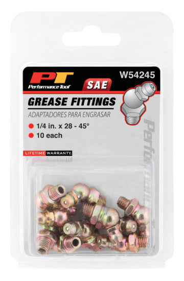 Performance Tool 1/4" x 28" Grease Fitting Pack by Performance Tool