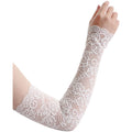 Lightweight Sun Protection Arm Sleeves For Women Lace Embroidery