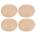 Oval Woven Table Mat Set Of 4 Heat Resistant Coasters For Kitchen And