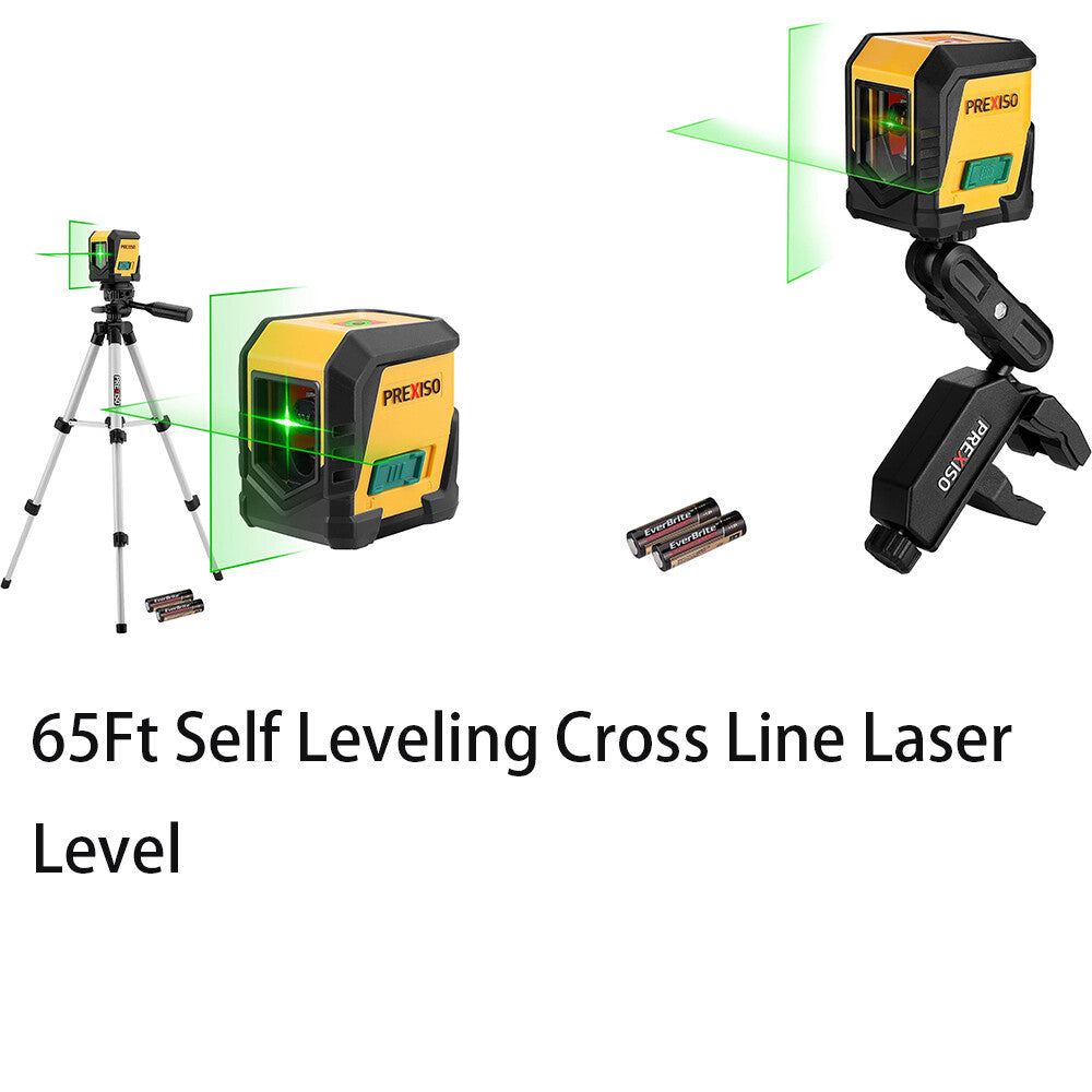 PREXISO Laser Level, 65Ft Self Leveling Cross Line Laser Lev