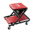 2 In 1 Foldable Mechanics Z Creeper Seat Rolling 41" Chair Garage Work