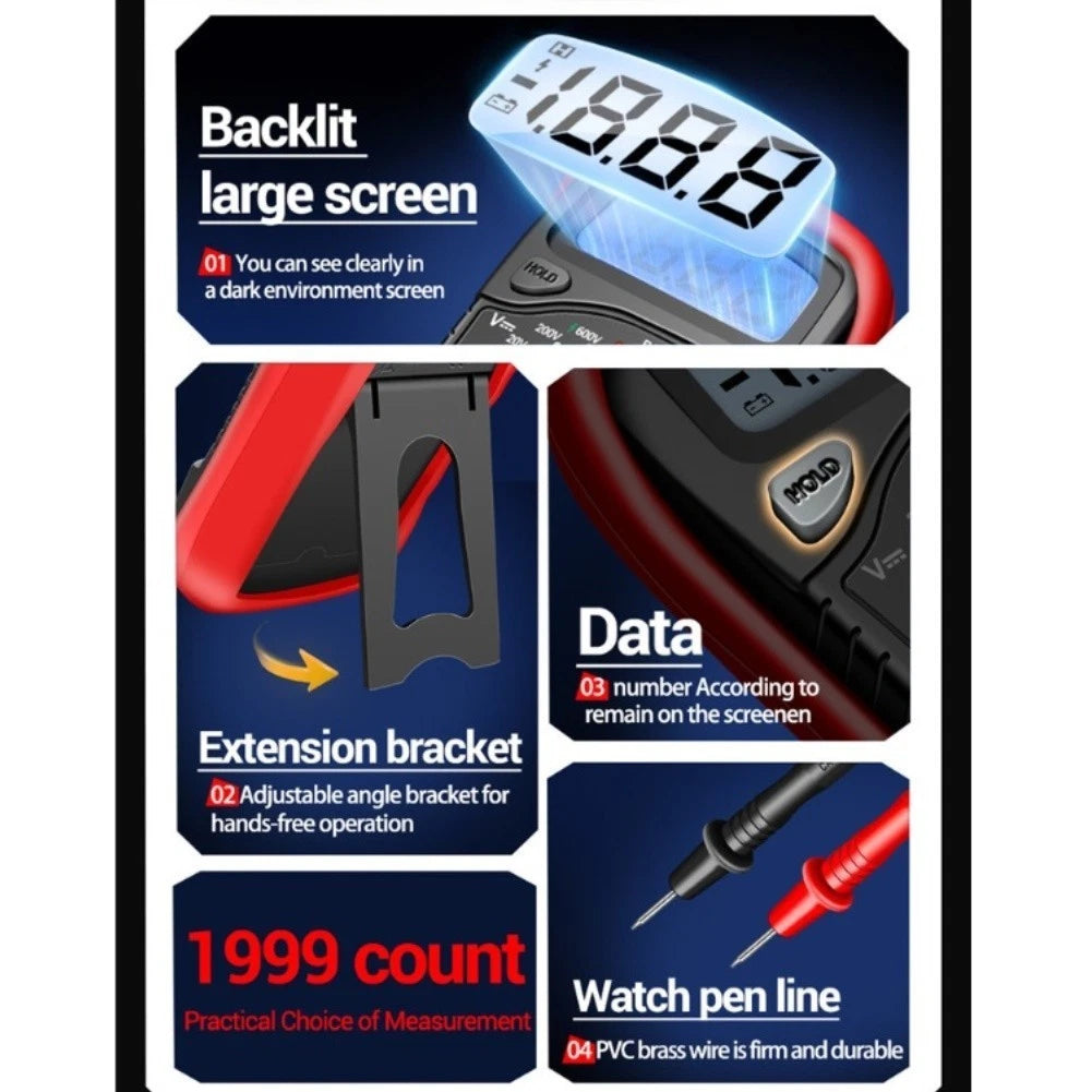 An8205c Digital Multimeter With Backlight For Accurate Electrical