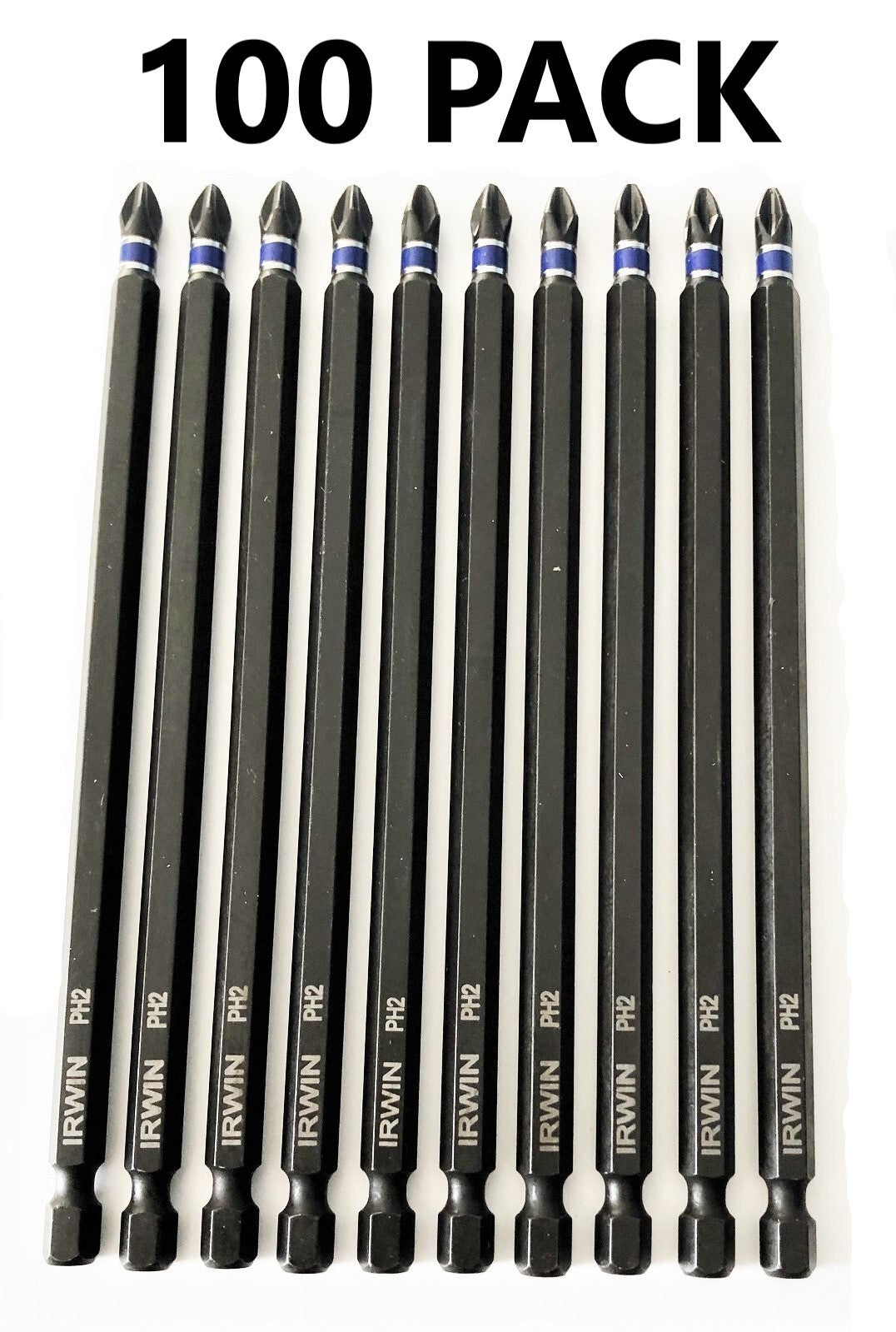 Irwin 6" Impact Phillips Screw Driver Bits - 100 Pack