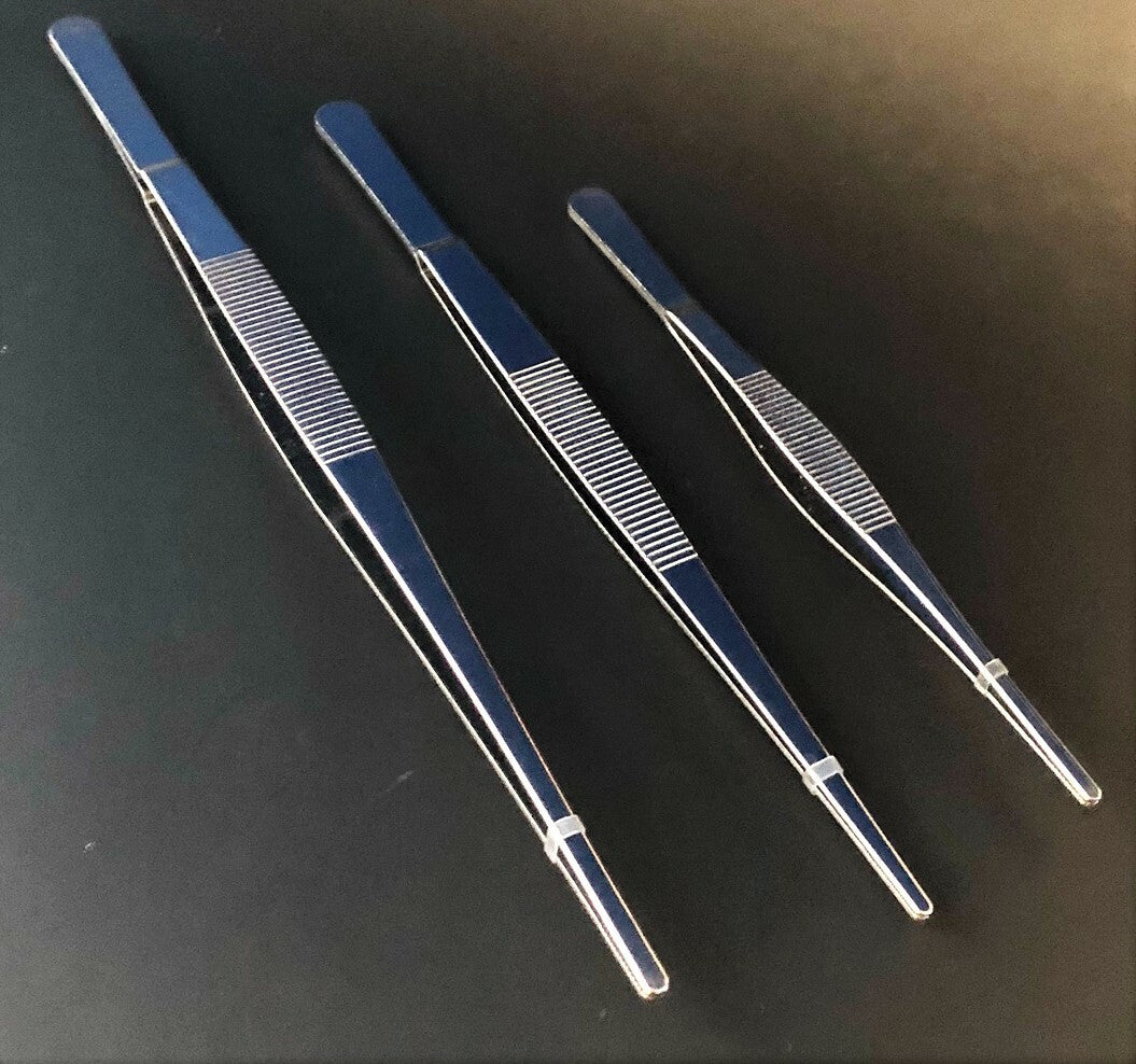 3pc Extra Large Stainless Steel Tweezers Set