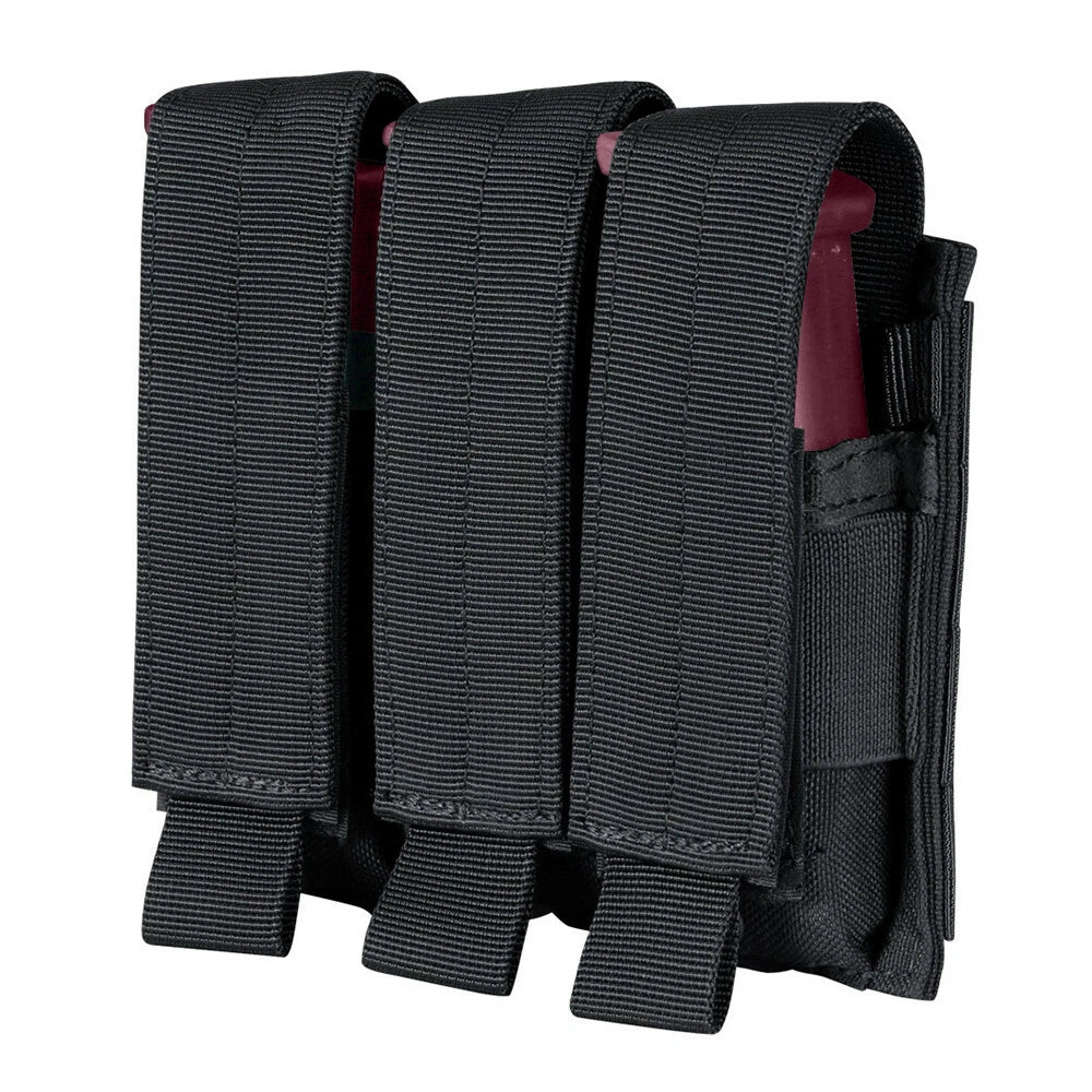 Hook And Loop Tactical Triple Multi-purpose Modular Mag Pouch - Black