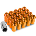 Open End M12x1.5 44mm Tall 25mm Od Orange Aluminum Jdm Rim Lug Nuts
