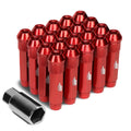 J2 7075 Forged Aluminum M12x1.5 9 Cm Open-end Lug Nut Set W/adapter