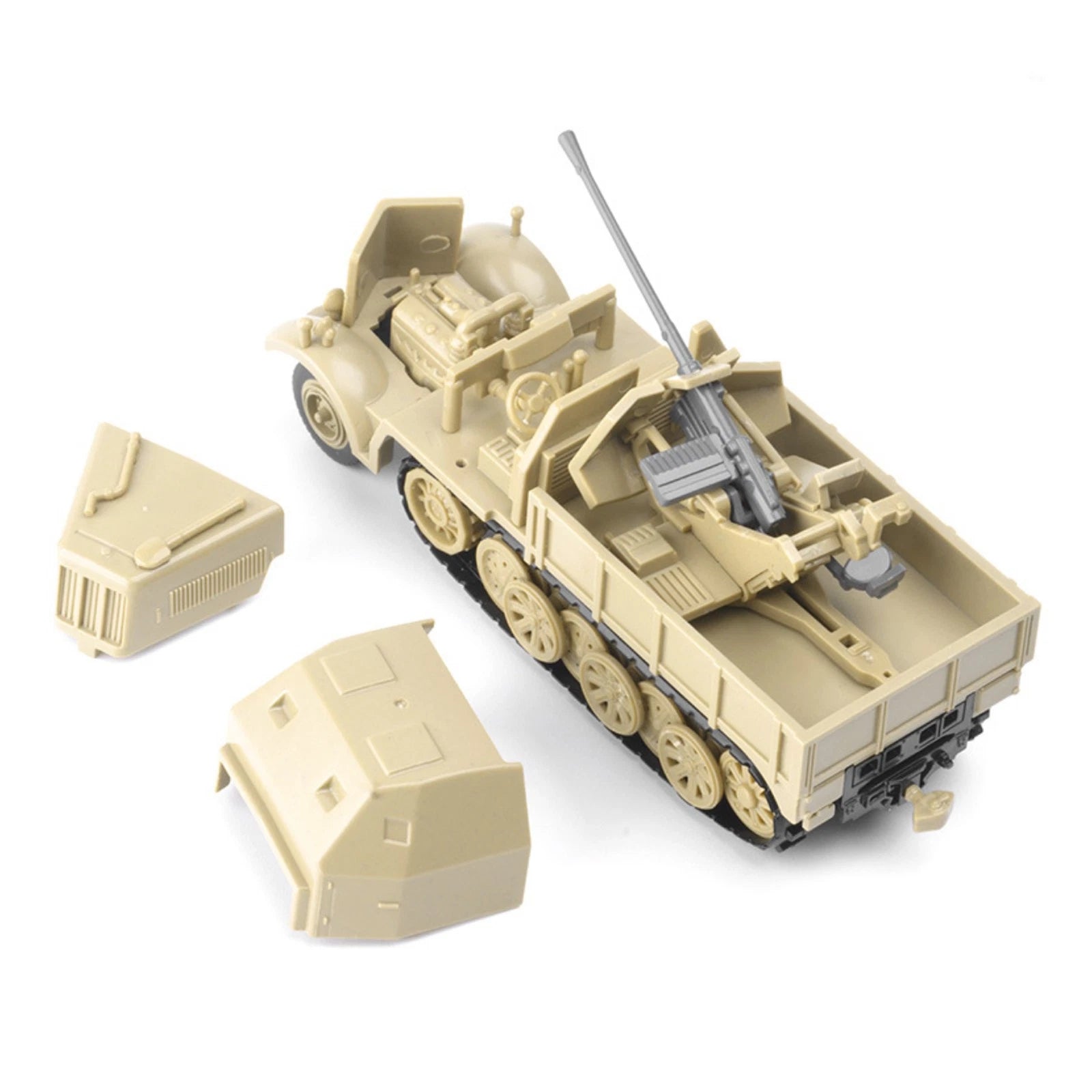 1:72 4d Flak37 Half-track Armored Vehicle Model Simulation Military