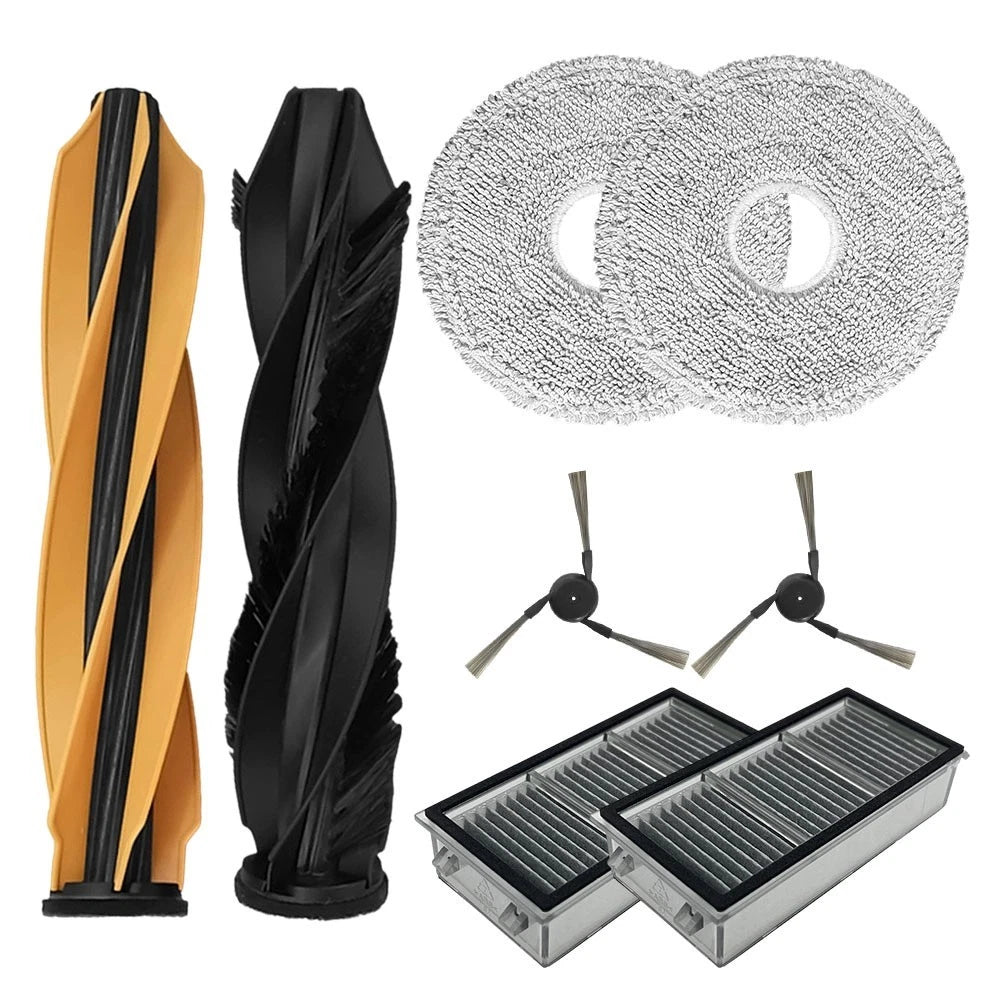 For Mova Mobius 60 Spare Parts Set 2 Side Brushes 2 Pads 2 Filters 1