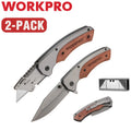 Workpro 2pk Folding Utility Knife Edc Pocket Knife Quick-change Blade