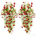 2 Bundles Artificial Petunias 29.5in Lifelike Silk Flowers For Home