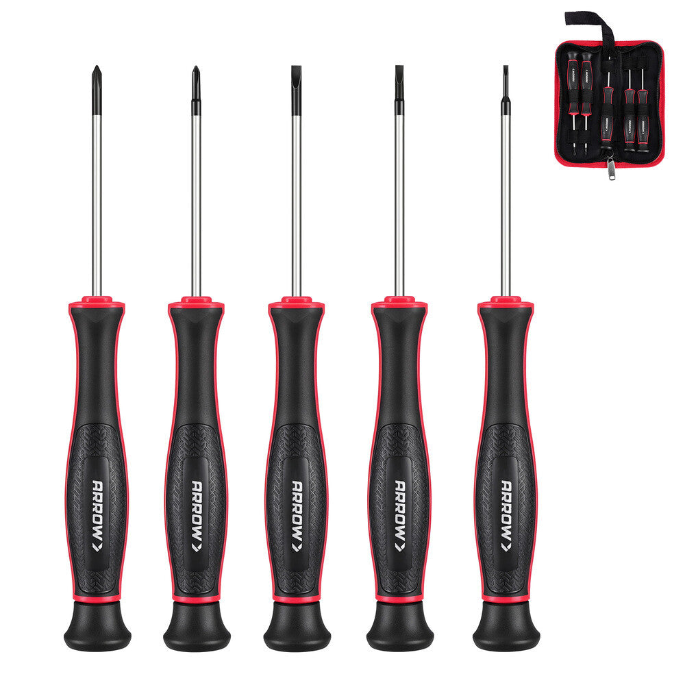 ARROW 5PCS Magnetic Precision Screwdriver Set Mini Screw Driver