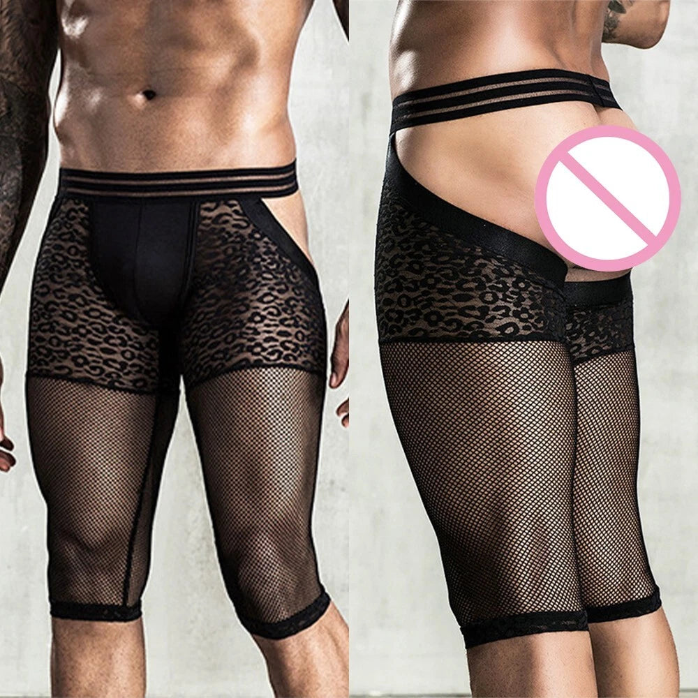 Short Men\'s Underwear Elastic Leopard Mesh Open | Built Supply Co