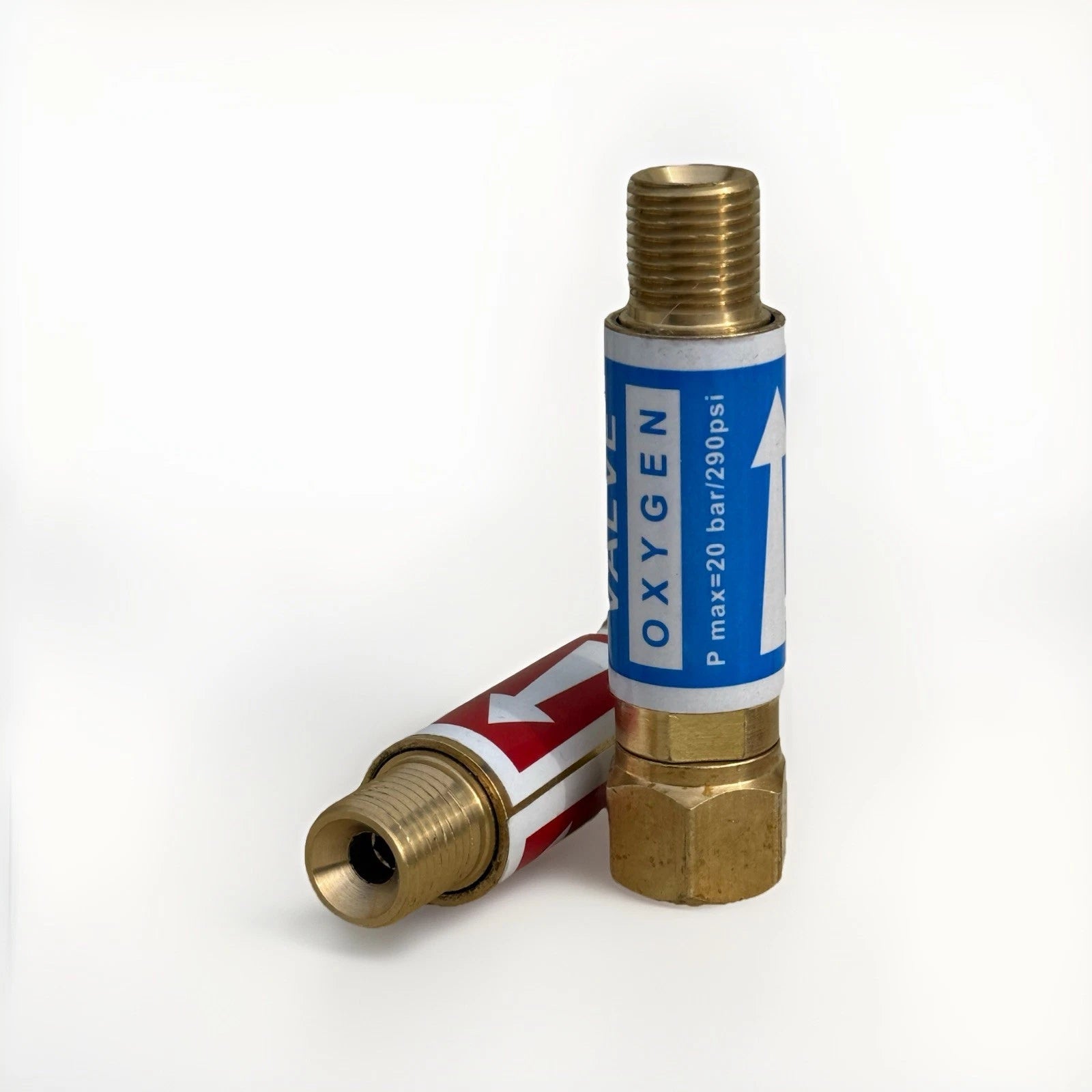 A Pair Flashback Arrestors For Oxygen Acetylene Regulators Gauge