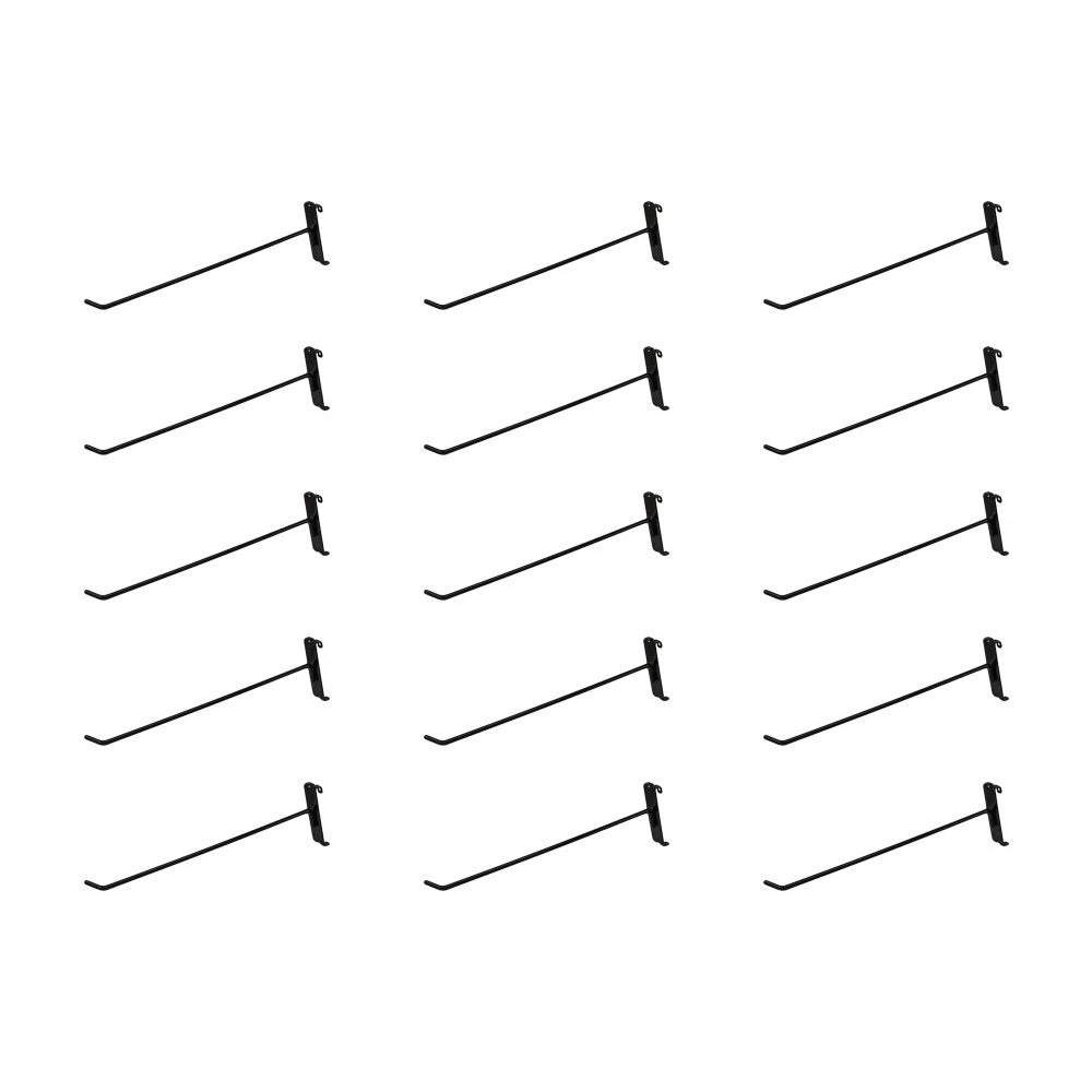 12 Inch Gloss Black Metal Wire Gridwall Hooks Panel Display Hanger