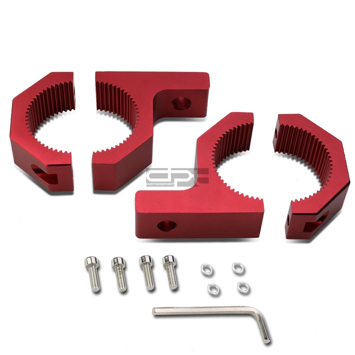 Fit 2"od Round Rack/bull Bar Brackets Pair Red | Built Supply Co