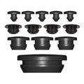 Black Snap-On Hole Plug Silicone Rubber Seal
