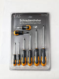 TAS Heimwerker German 8pc Screwdriver Set Patended Handle Flat Phillip Stubby