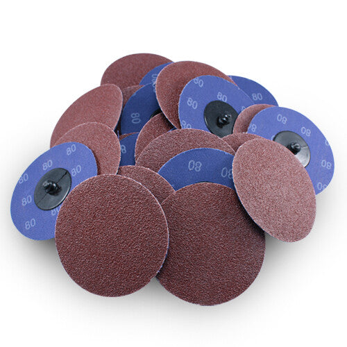 50 Pack - 3" 80 Grit A/o Quick Change Sanding Disc Black Hawk, Type R