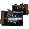 [Led Drl] Fit 2007-2014 Gmc Sierra Black Housing | Built Supply Co