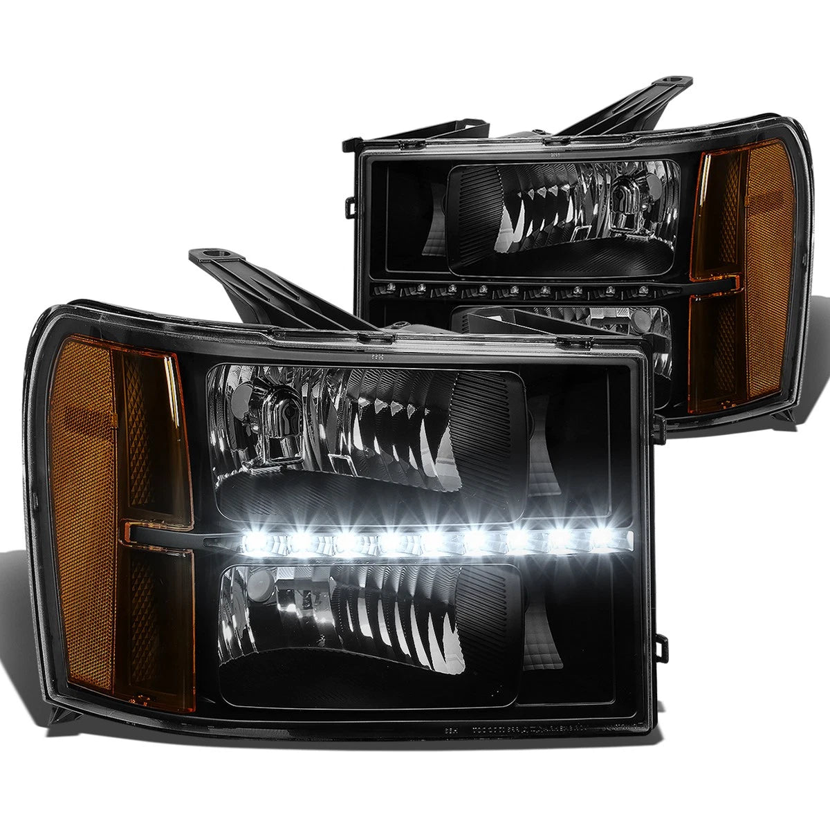 [Led Drl] Fit 2007-2014 Gmc Sierra Black Housing | Built Supply Co