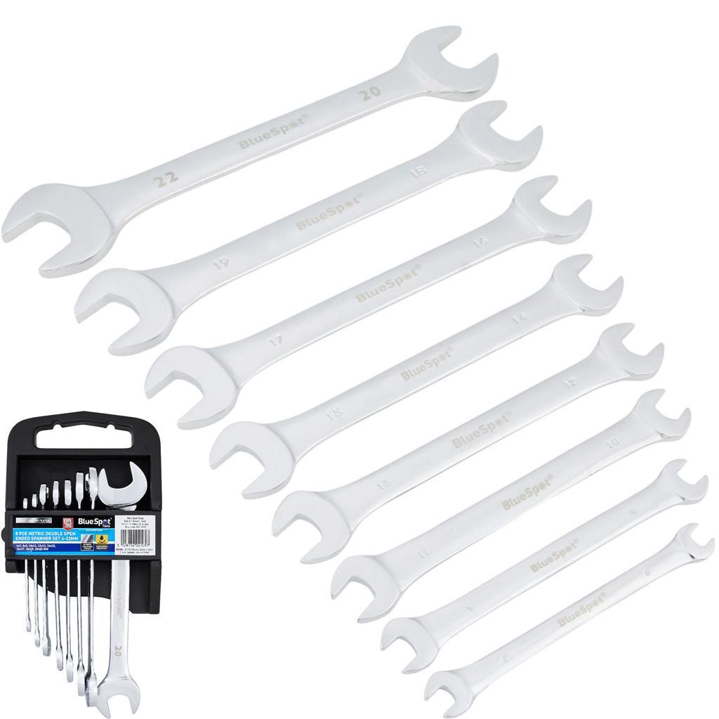 Bluespot 8pc Metric Combination Open Ended Spanner Wrench Set by Bluespot